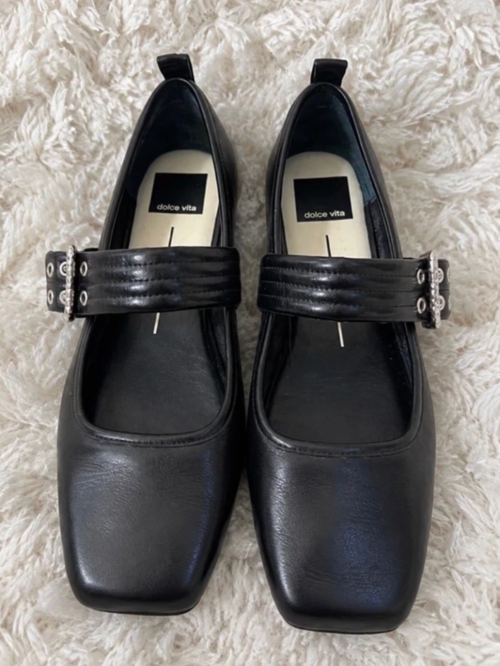 Dolce Vita Arora Black Mary Jane Ballet Flats Square Toe 6.5